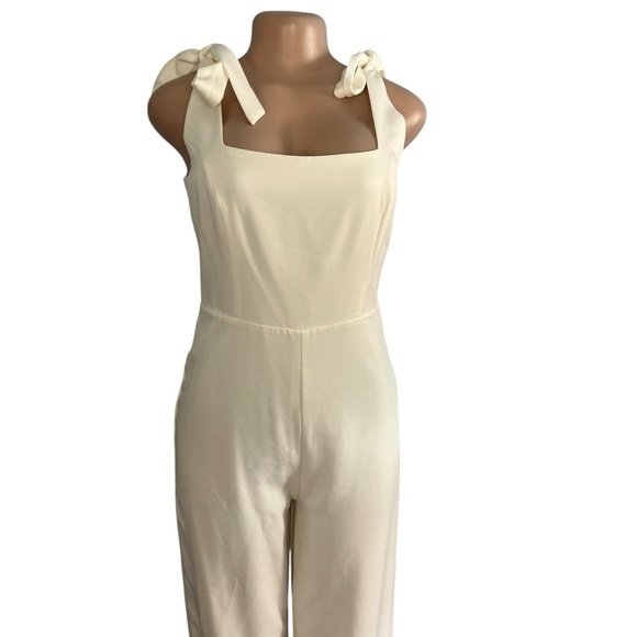 Lulus Ivory Love to Infinity Ivory Tie-Strap Wide-Leg Jumpsuit - Picture 4 of 10